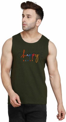 Cryptic Printed Men Round Neck Dark Green T-Shirt