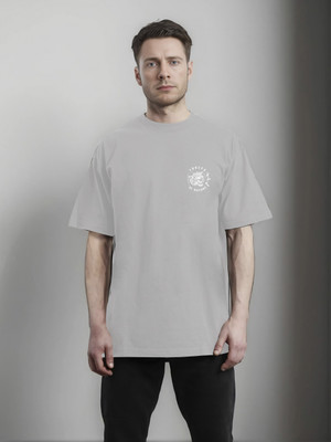 Moda Rapido Printed Men Round Neck Grey T-Shirt