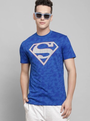 Superman By Free Authority Graphic Print, Typography Men Round Neck Blue T-Shirt