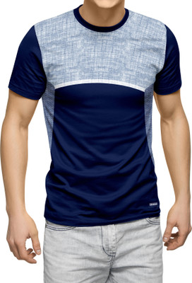 dhaari by unique creation Printed Men Round Neck Navy Blue T-Shirt