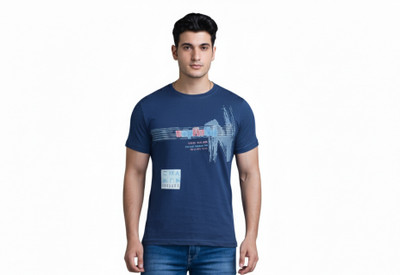 DS CREATIONZ Printed Men Round Neck Multicolor T-Shirt