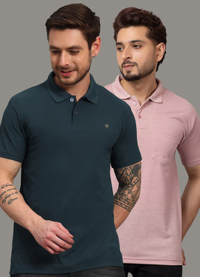 TRIUS Printed Men Polo Neck Dark Green T-Shirt