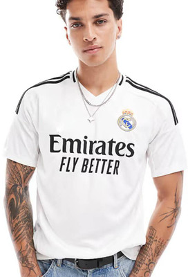 Playhard Printed Men Polo Neck White T-Shirt