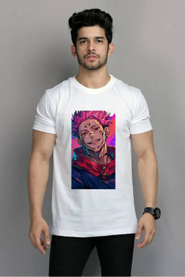 PRINTISTA Printed Men Round Neck Multicolor T-Shirt