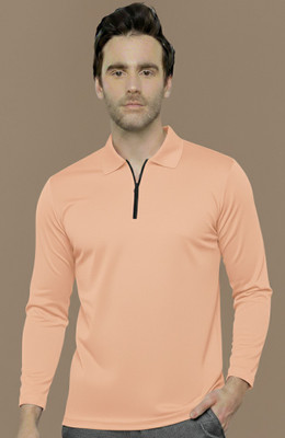 Jangoboy Solid Men Polo Neck Dark Green T-Shirt