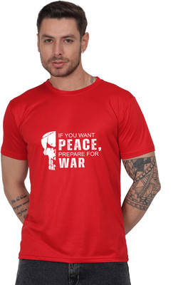 Fabrio Graphic Print Men Round Neck Red T-Shirt