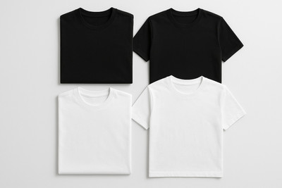 DHAMECHA STORE Solid Men Round Neck Black, White T-Shirt