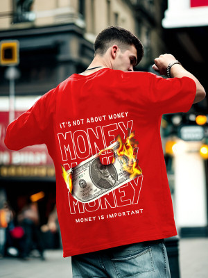 Manly Tees Printed Men Round Neck Red T-Shirt