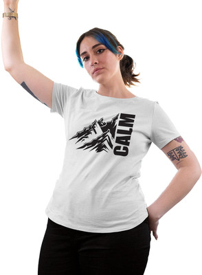 Fighterhero Printed Women Round Neck White T-Shirt