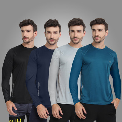 FTX Solid Men Round Neck Multicolor T-Shirt