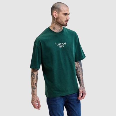 Snitch Graphic Print Men Round Neck Dark Green T-Shirt