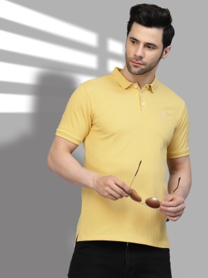 METRONAUT Solid Men Polo Neck Yellow T-Shirt