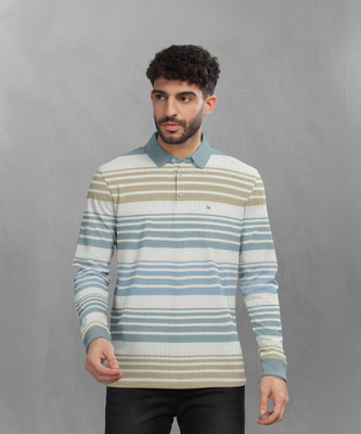 Bullmer Striped Men Polo Neck Multicolor T-Shirt