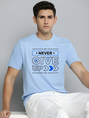SZN Graphic Print Men Round Neck Light Blue T-Shirt