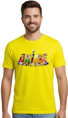 DGC Printed Men Round Neck Yellow T-Shirt