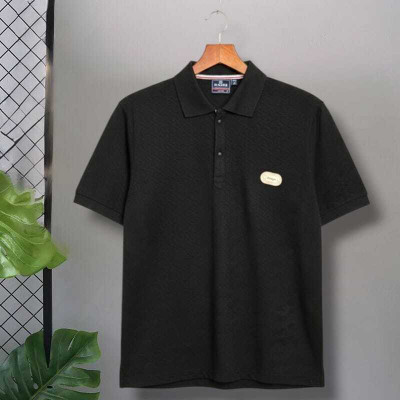 Messy Boy Solid Men Polo Neck Maroon T-Shirt