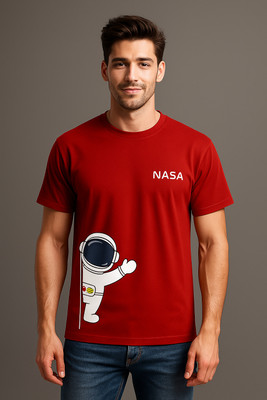BarelyStylish Graphic Print Men Round Neck Maroon T-Shirt