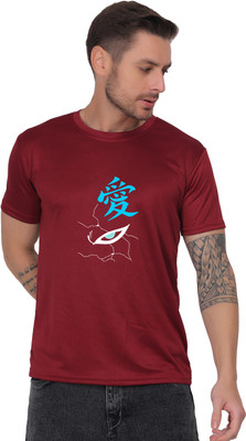 Maheshworld Graphic Print Men Round Neck Maroon T-Shirt
