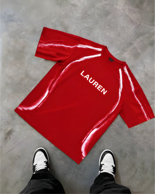Lauren Adams Printed Men Round Neck Red T-Shirt