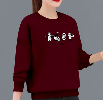 herry fashion Graphic Print Women Round Neck Maroon T-Shirt
