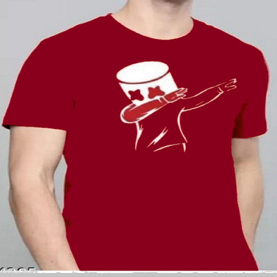 TARSHI Printed Men Round Neck Maroon T-Shirt