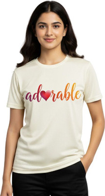 Aasha-Kriti Graphic Print Women Round Neck White T-Shirt