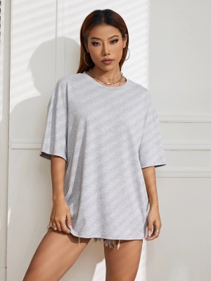 Bayfog Casual Solid Women Grey Top