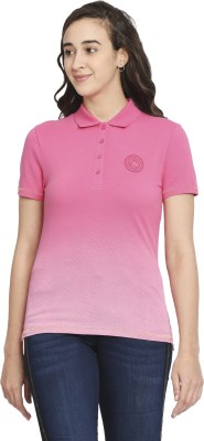 BEING HUMAN Tie & Dye Women Polo Neck Pink T-Shirt