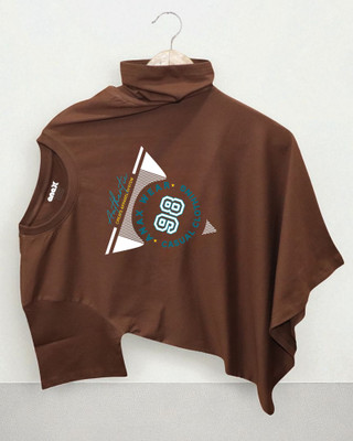 Velvawear Solid Men Round Neck Brown T-Shirt