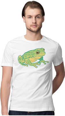 NOIIDAPRINT Printed Men Round Neck White T-Shirt