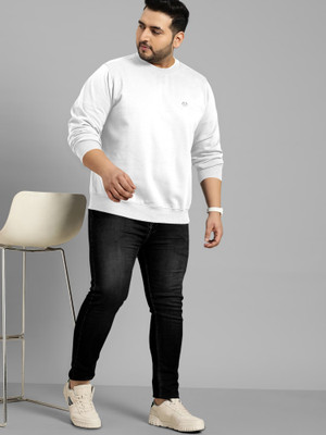 Triptee Solid Men Round Neck White T-Shirt