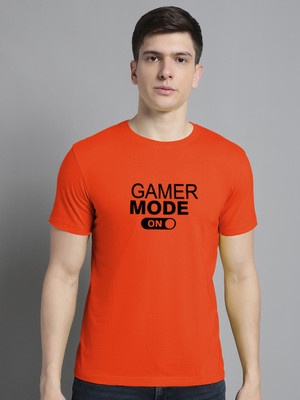 FBAR Printed Men Round Neck Orange T-Shirt