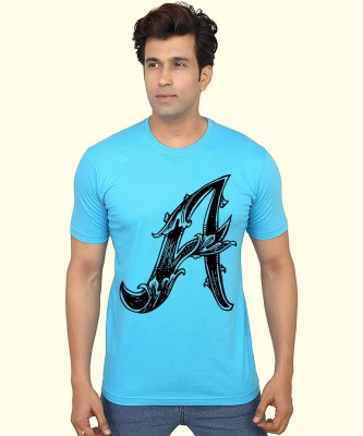 Aseria Printed, Graphic Print, Typography Men Round Neck Light Blue T-Shirt