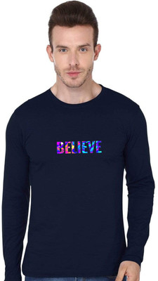 ENZIKO Graphic Print Men Round Neck Navy Blue T-Shirt