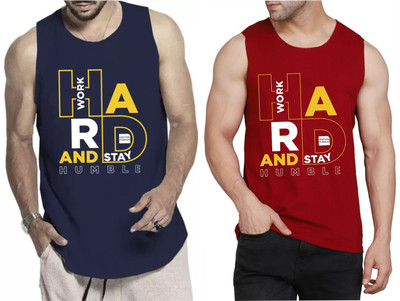 Restore Typography Men Round Neck Blue, Maroon, Multicolor T-Shirt