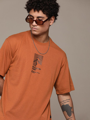 Roadster Printed Men Round Neck Red T-Shirt