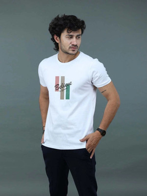 MAYUR CLOTHING Graphic Print Men Round Neck White T-Shirt