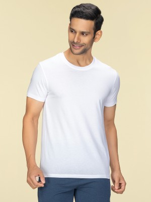 XYXX Solid Men Crew Neck White T-Shirt