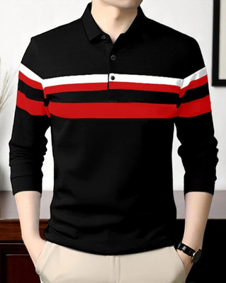 Autna Printed Men Polo Neck Beige T-Shirt