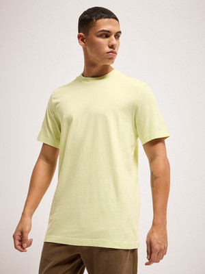 THE BEAR HOUSE Solid Men Round Neck Yellow T-Shirt