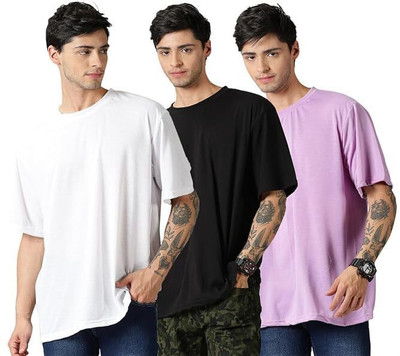Comio Solid Men Round Neck Multicolor T-Shirt
