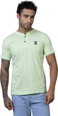 Opulent Solid Men Round Neck Light Green T-Shirt