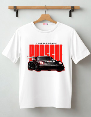 DIBBY Printed Men Round Neck White T-Shirt