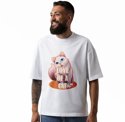 Seek Buy Love Printed Men Round Neck White T-Shirt