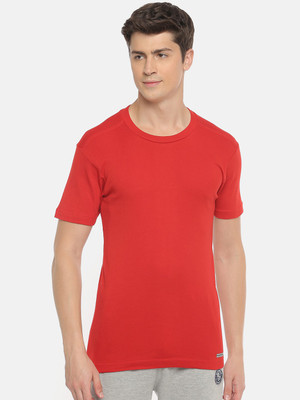 Macroman M-Series Solid Men Round Neck Red T-Shirt
