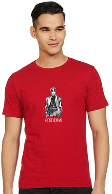 FRANSCART Printed Men Round Neck Red T-Shirt