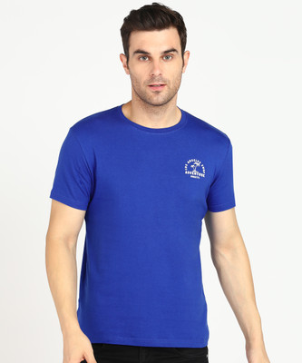 PROVOGUE Solid Men Round Neck Dark Blue T-Shirt