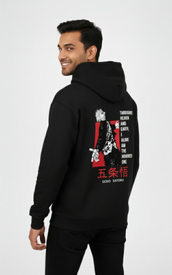 SHAAHEE ROOTS Graphic Print Men Hooded Neck Black T-Shirt