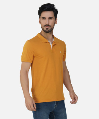 METRONAUT Solid Men Polo Neck Yellow T-Shirt