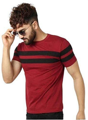 TEE TREE Printed Men Round Neck Maroon T-Shirt